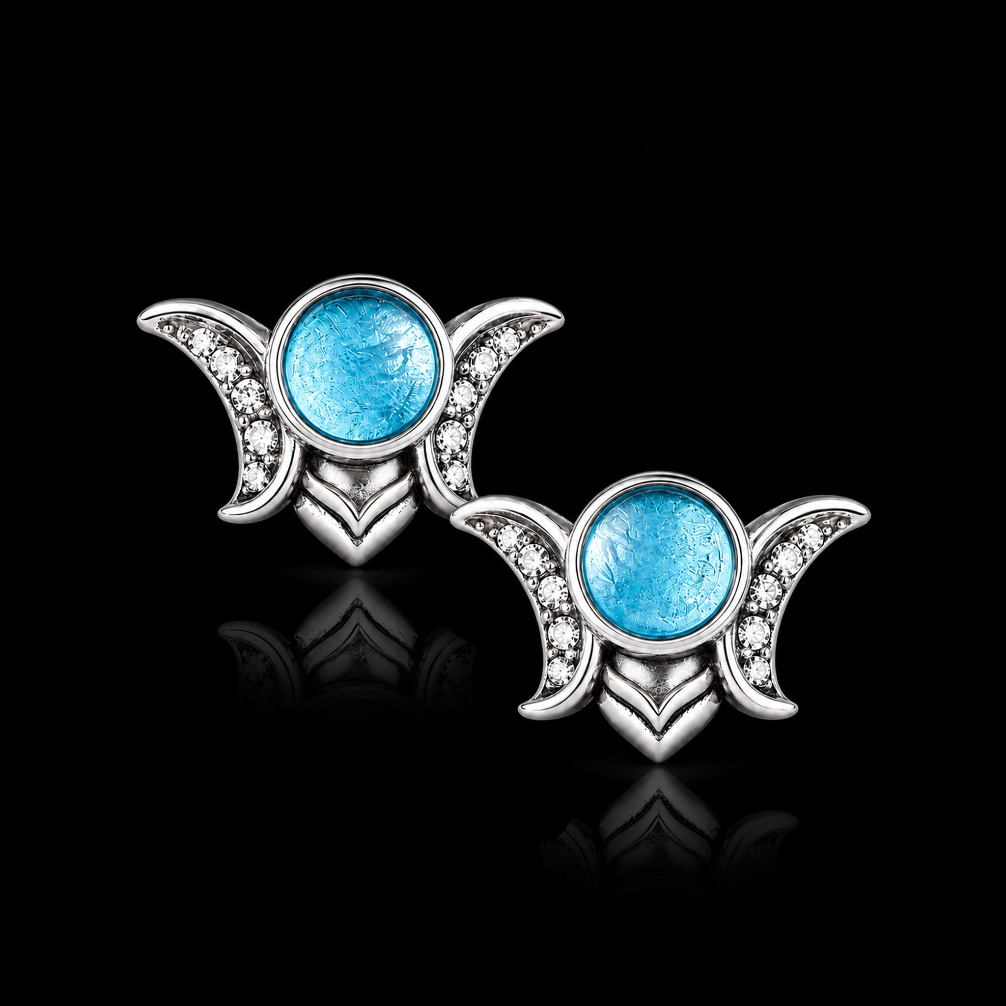 Moon Crown Stud Earrings
