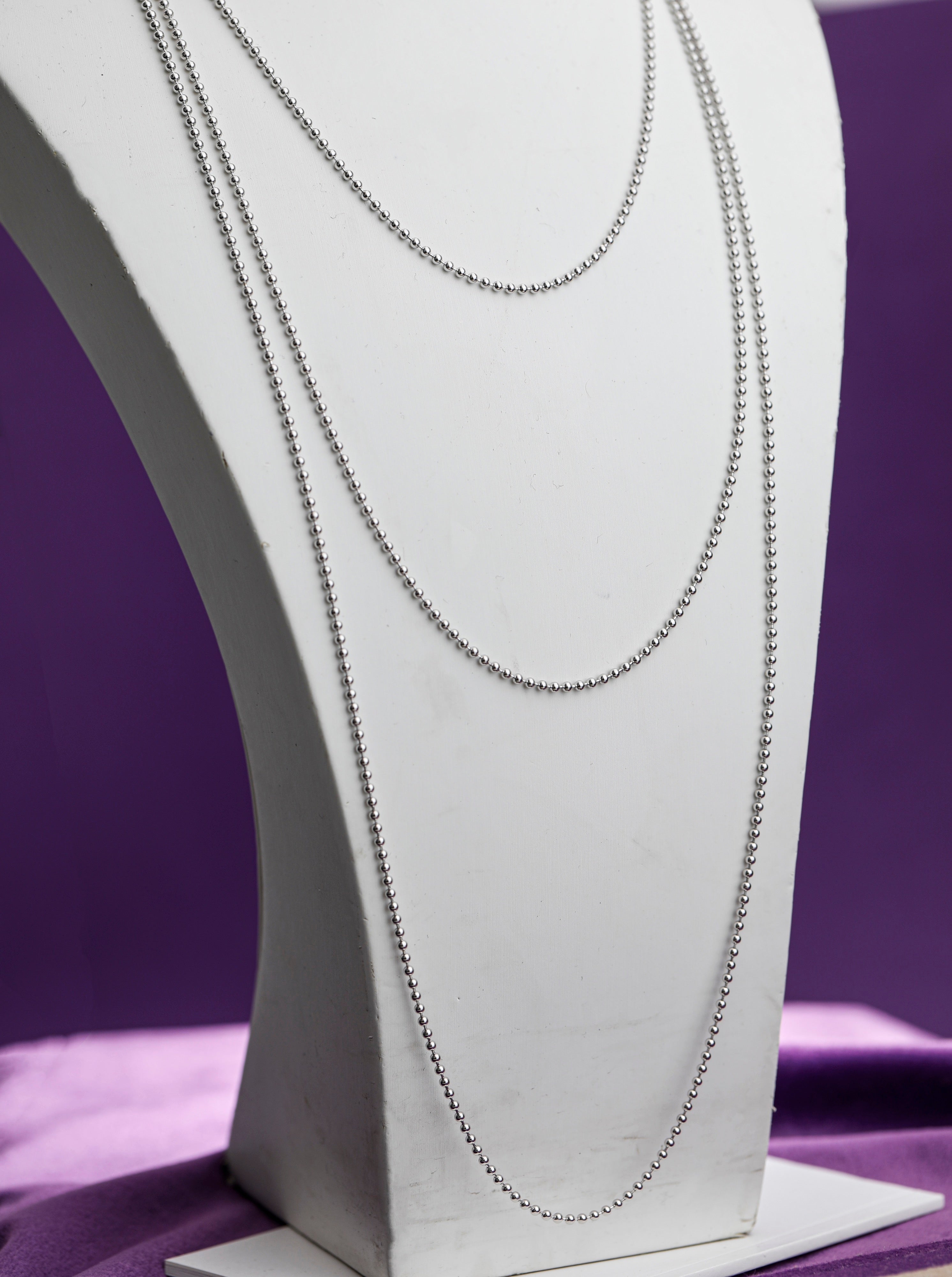PurpleSea Classic Bead Chain, silver and gold-tone options
