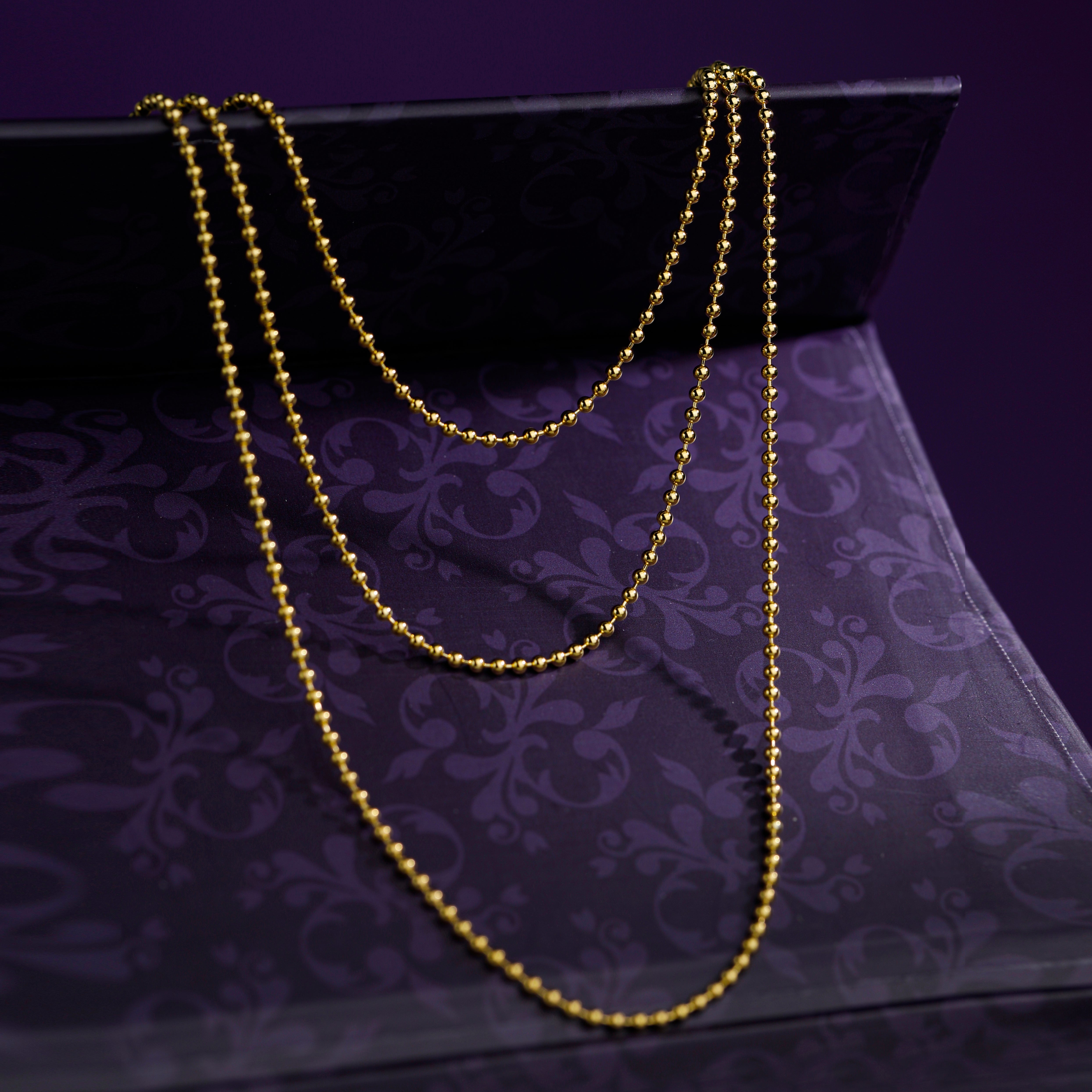 PurpleSea Classic Bead Chain, silver and gold-tone options