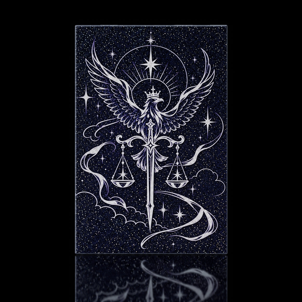 Justice Tarot Postcard – Eagle & Scales | Make an Honest Choice