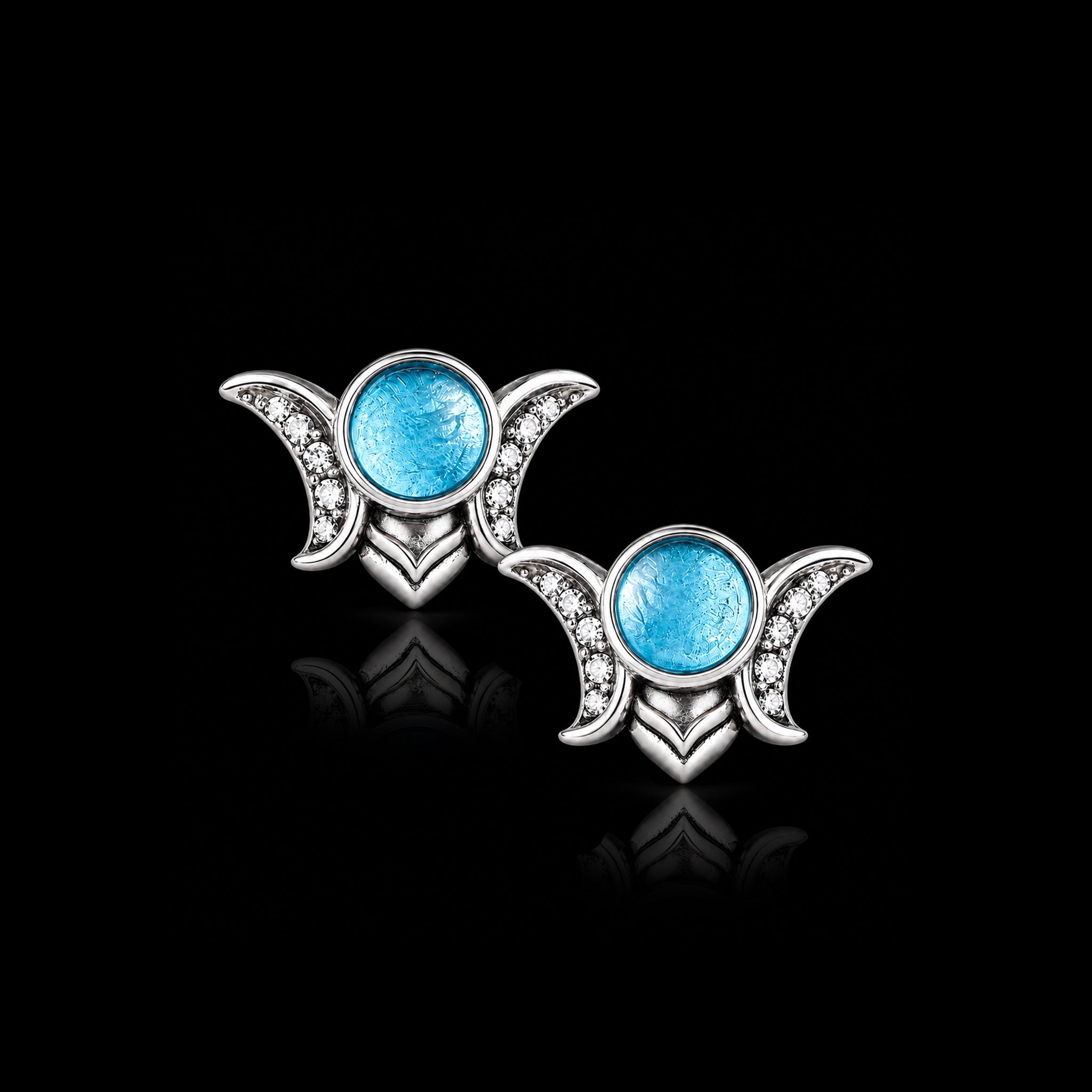 Moon Crown Stud Earrings