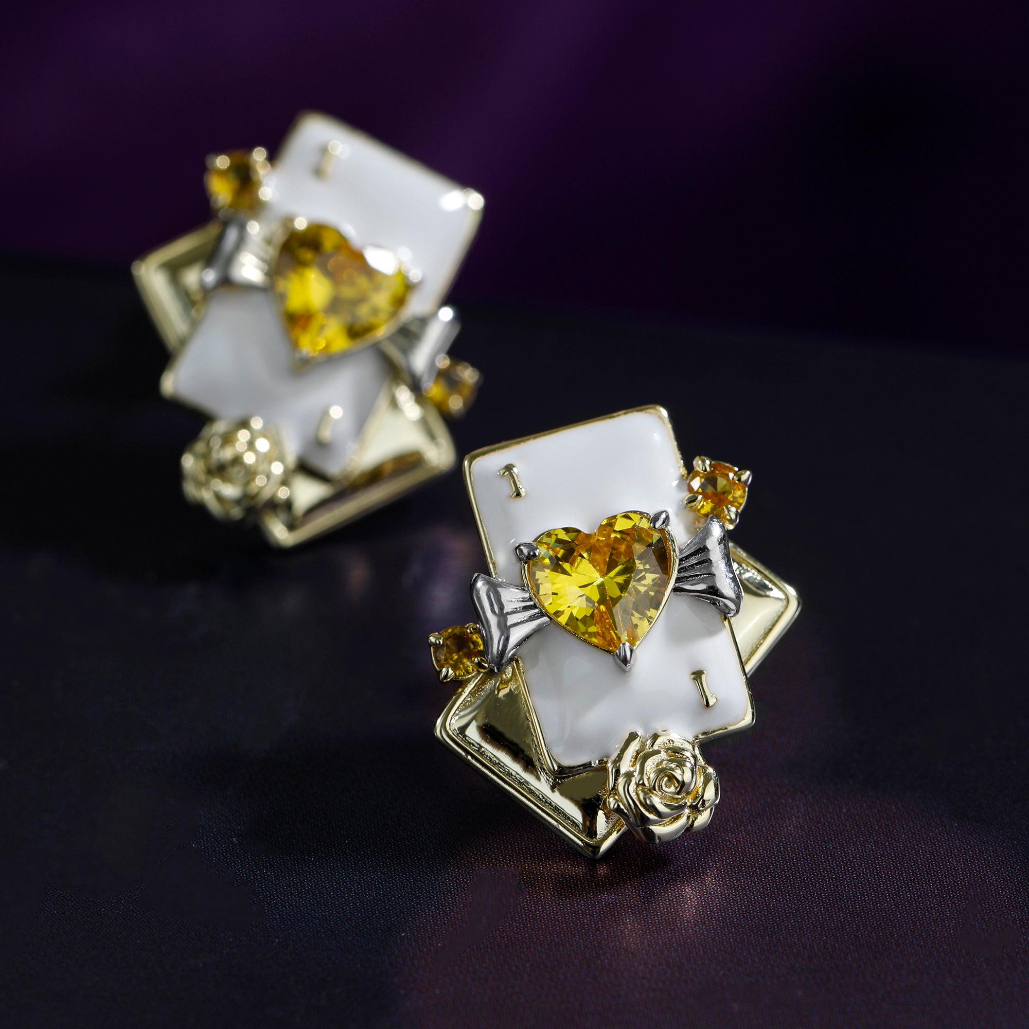Playing Card Stud Earrings