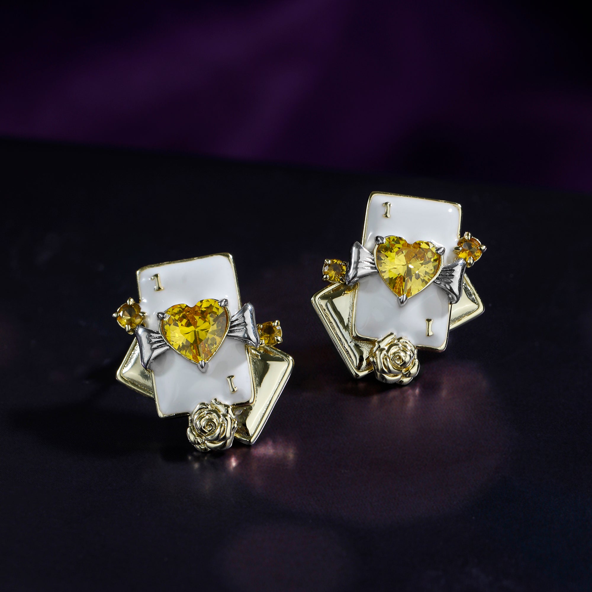 Playing Card Stud Earrings