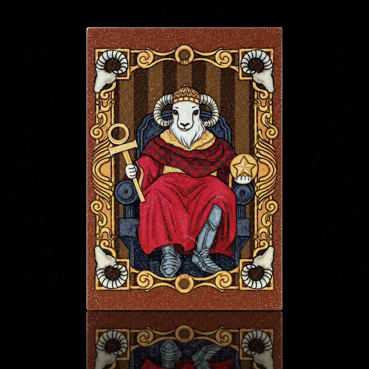 The Emperor Tarot Postcard – Royal Ram | Build Your Own Order