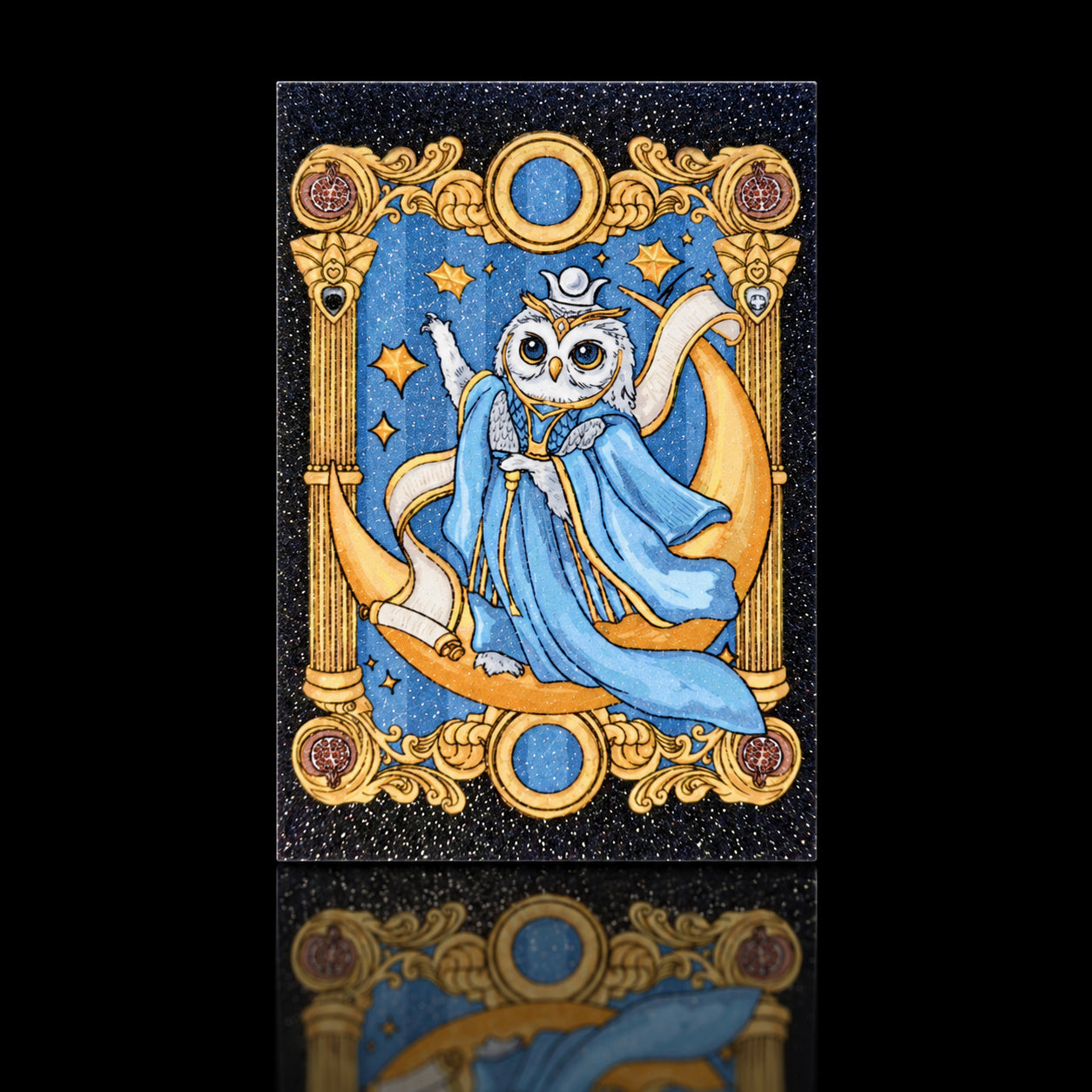 The High Priestess Tarot Postcard – Blue Owl | Trust Your Inner Voice